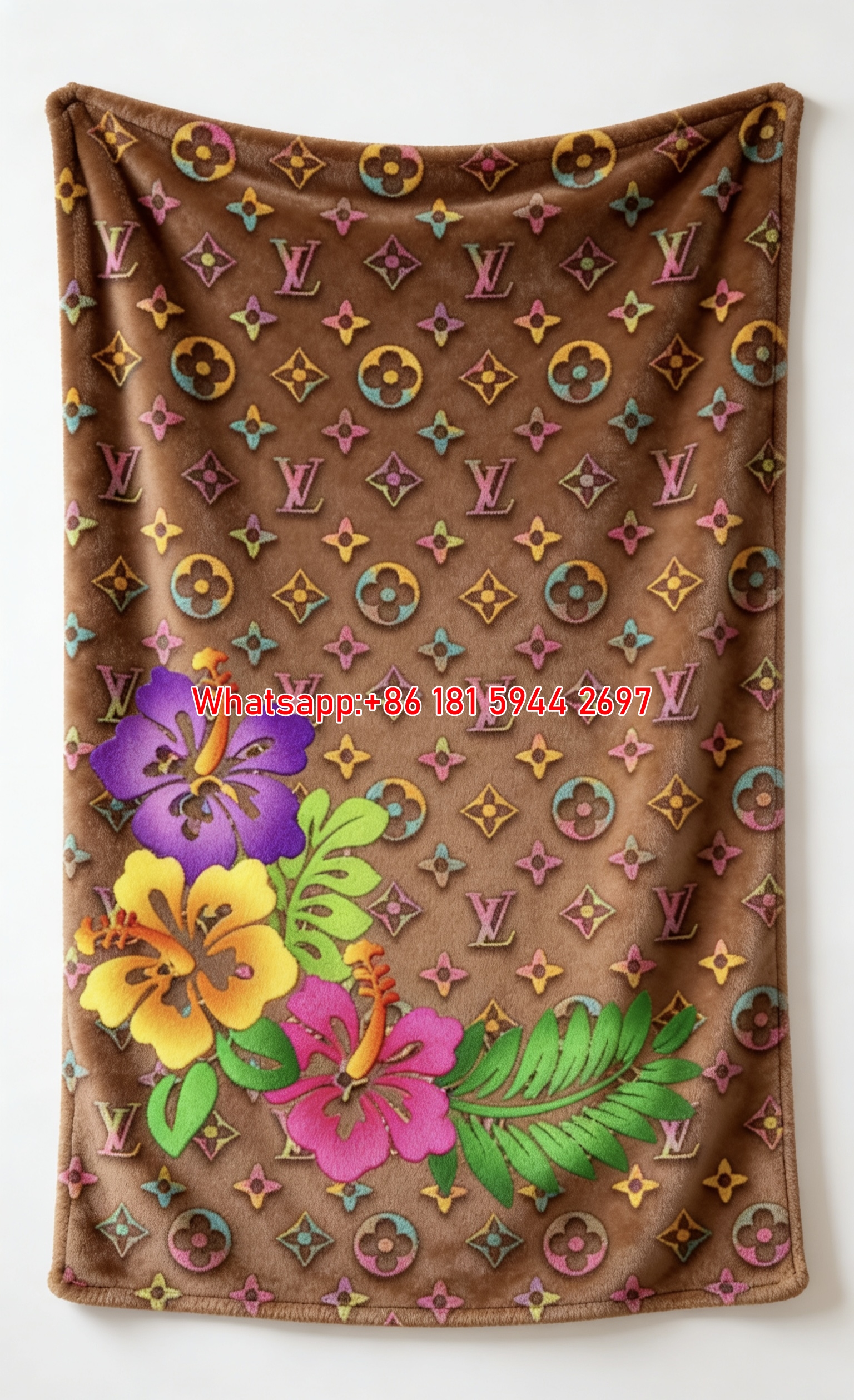 LV Tropical Bloom Blanket Monogram Hibiscus Throw 161